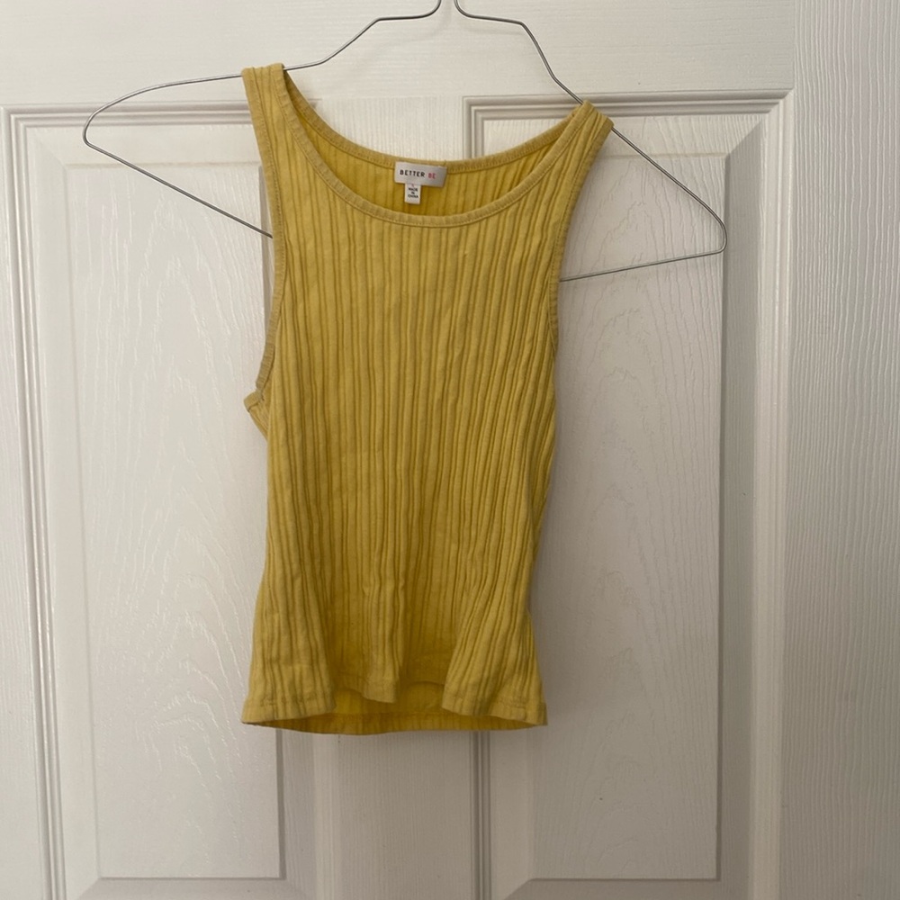 Ribbed, yellow tank top